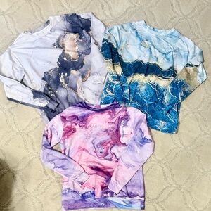 Set of Three Marble Print sweatshirts